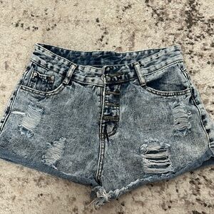 Distressed Denim Women Shorts